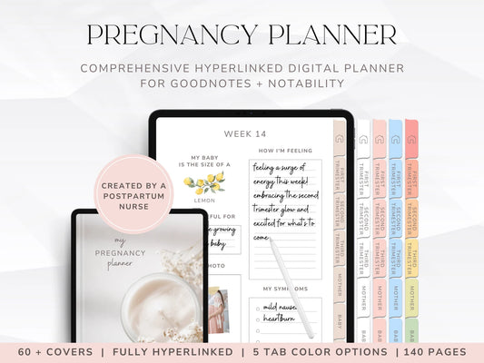 Digital Pregnancy Planner & Newborn Tracker for First Time Moms